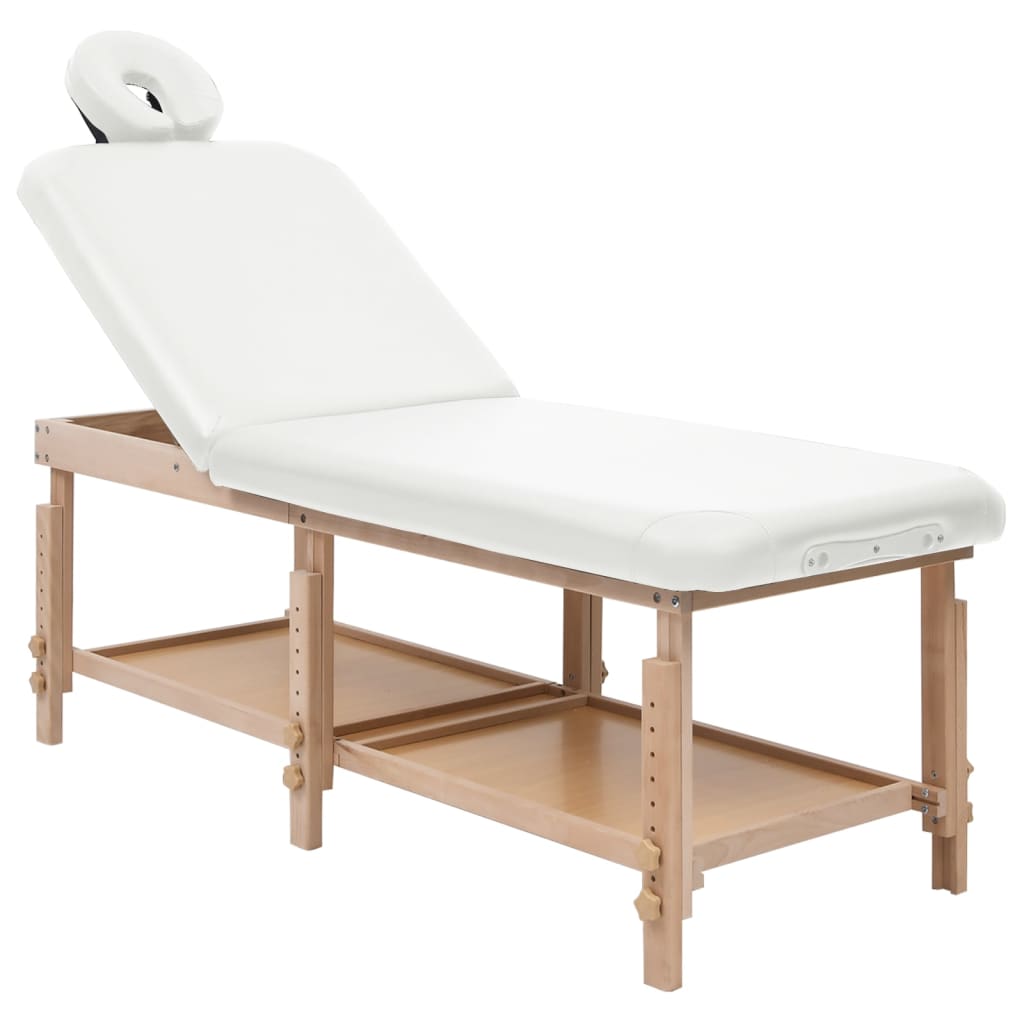 vidaXL massagebord 2 zoner kunstlæder hvid