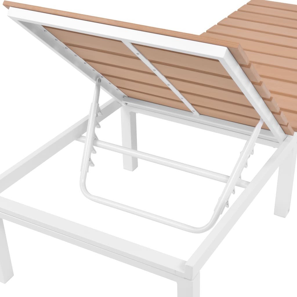 vidaXL liggestol med bord aluminium og WPC brun
