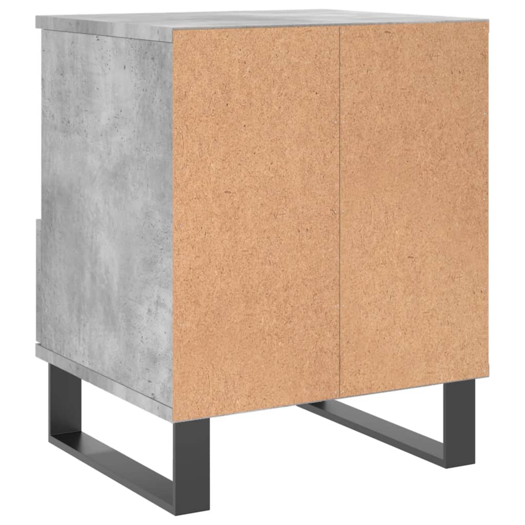 vidaXL sengeborde 2 stk. 40x35x50 cm konstrueret træ betongrå
