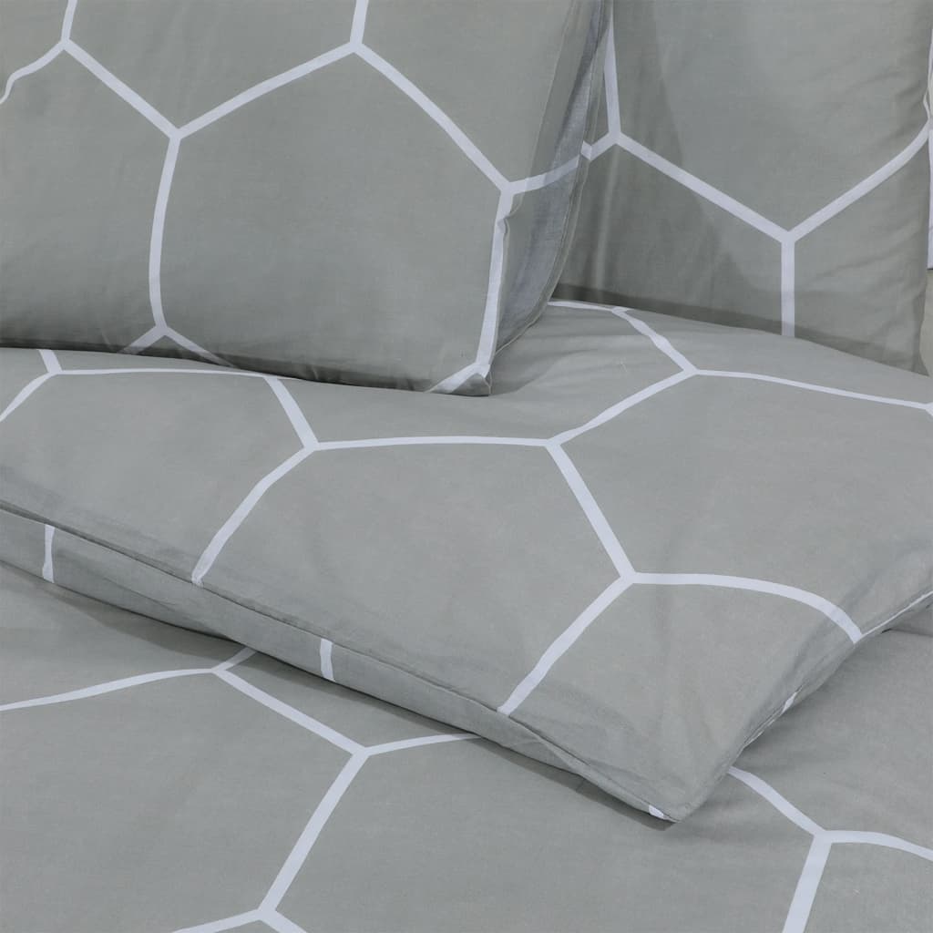 vidaXL sengetøj 225x200 cm bomuld grå