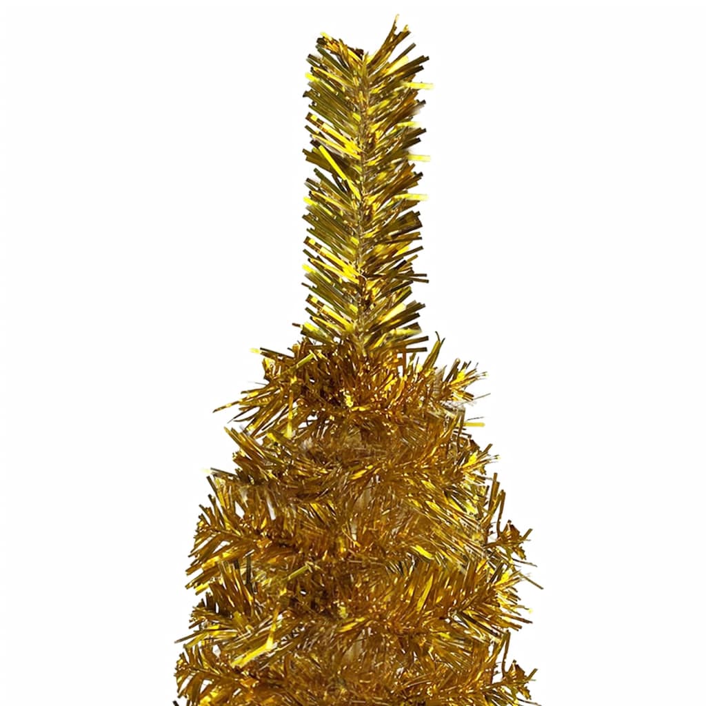 vidaXL smalt juletræ 240 cm guldfarvet