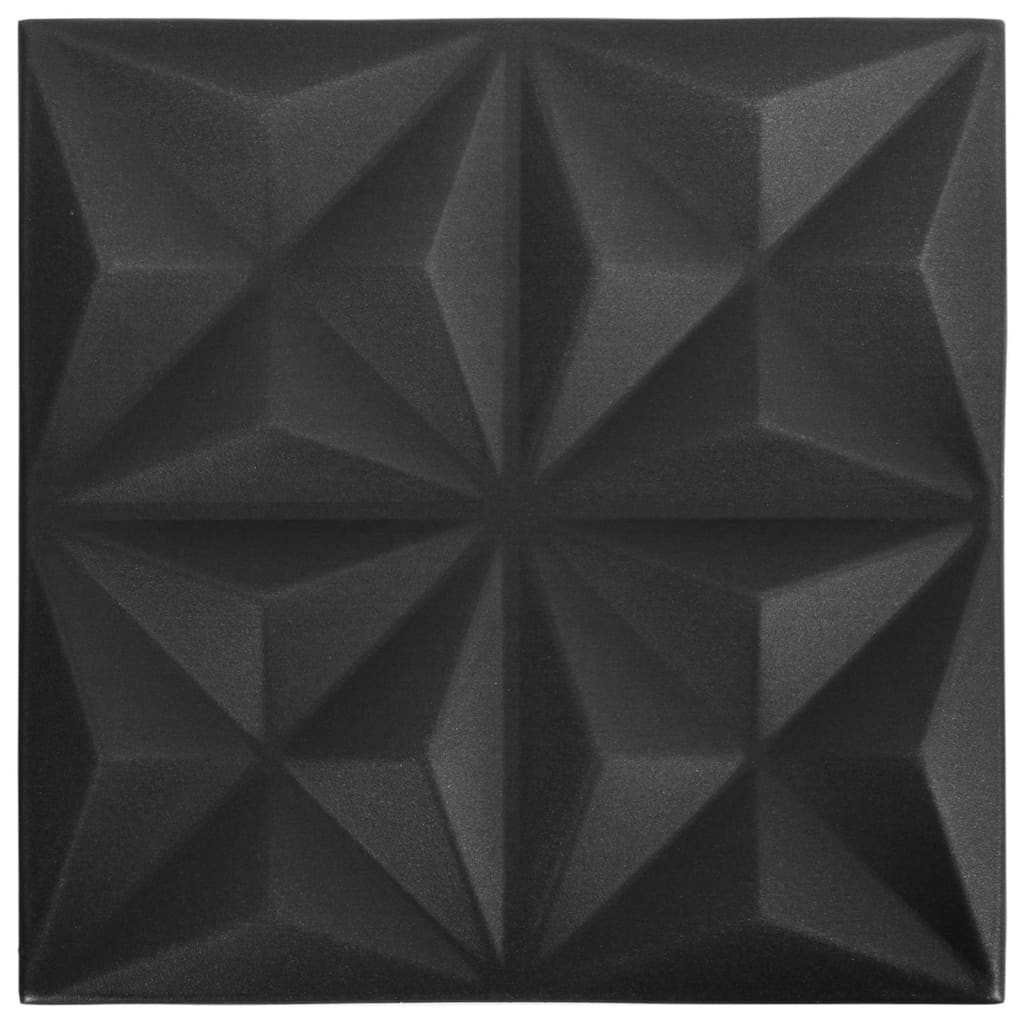 vidaXL 3D-vægpaneler 12 stk. 50x50 cm 3 m² origami sort