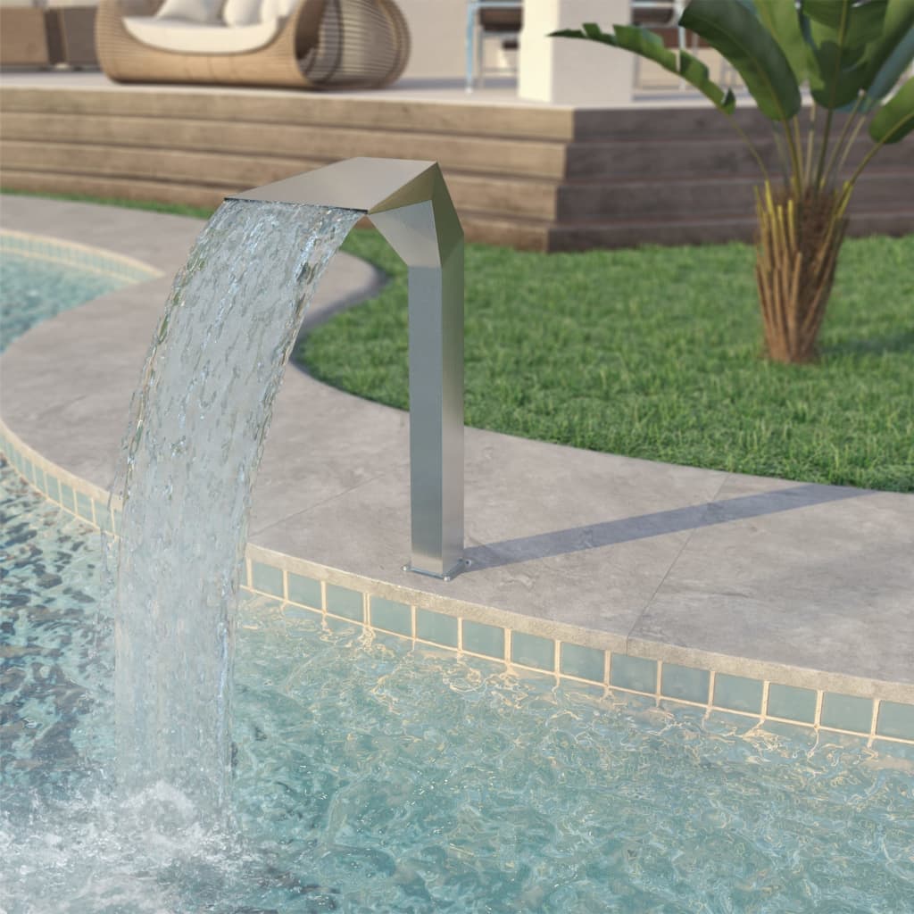 vidaXL fontæne til svømmebassin rustfrit stål 50x30x90 cm sølv