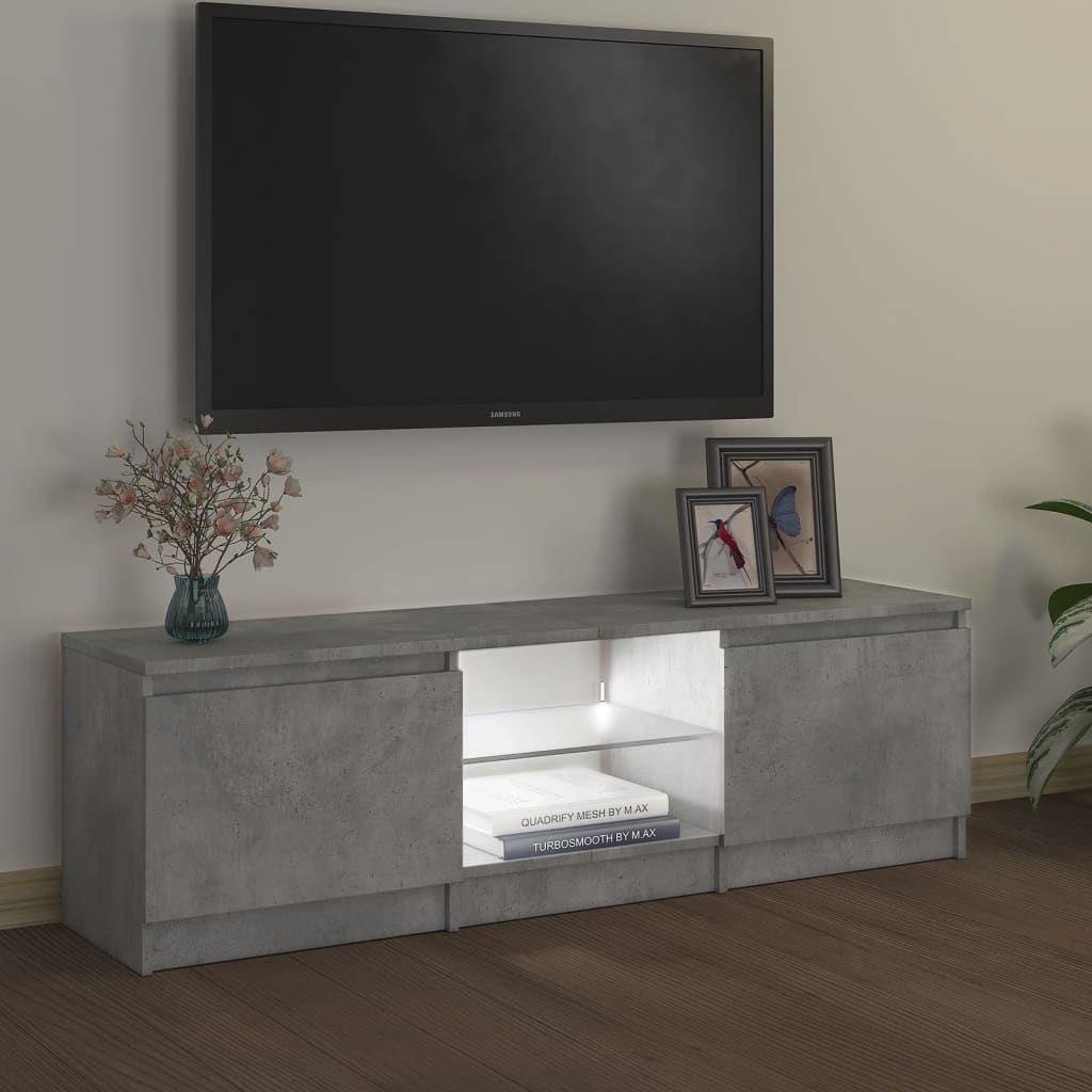 vidaXL tv-skab med LED-lys 120x30x35,5 cm betongrå