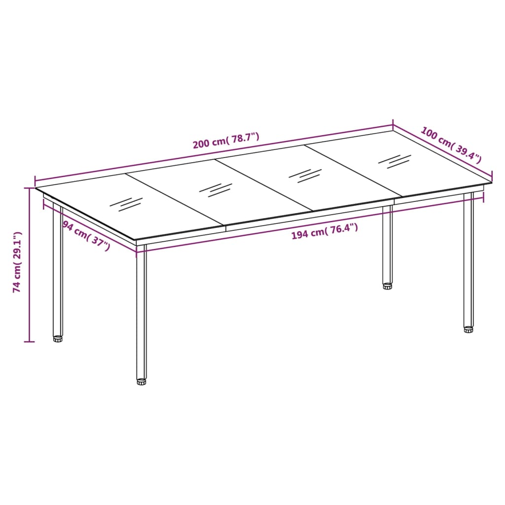 vidaXL spisebordssæt til haven 9 dele med hynder grå og sort