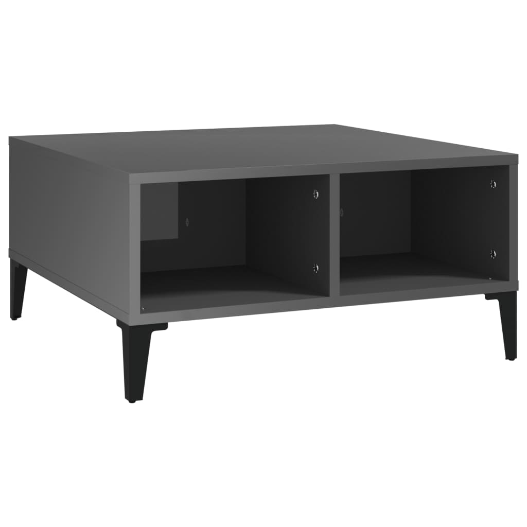 vidaXL sofabord 60x60x30 cm spånplade grå højglans
