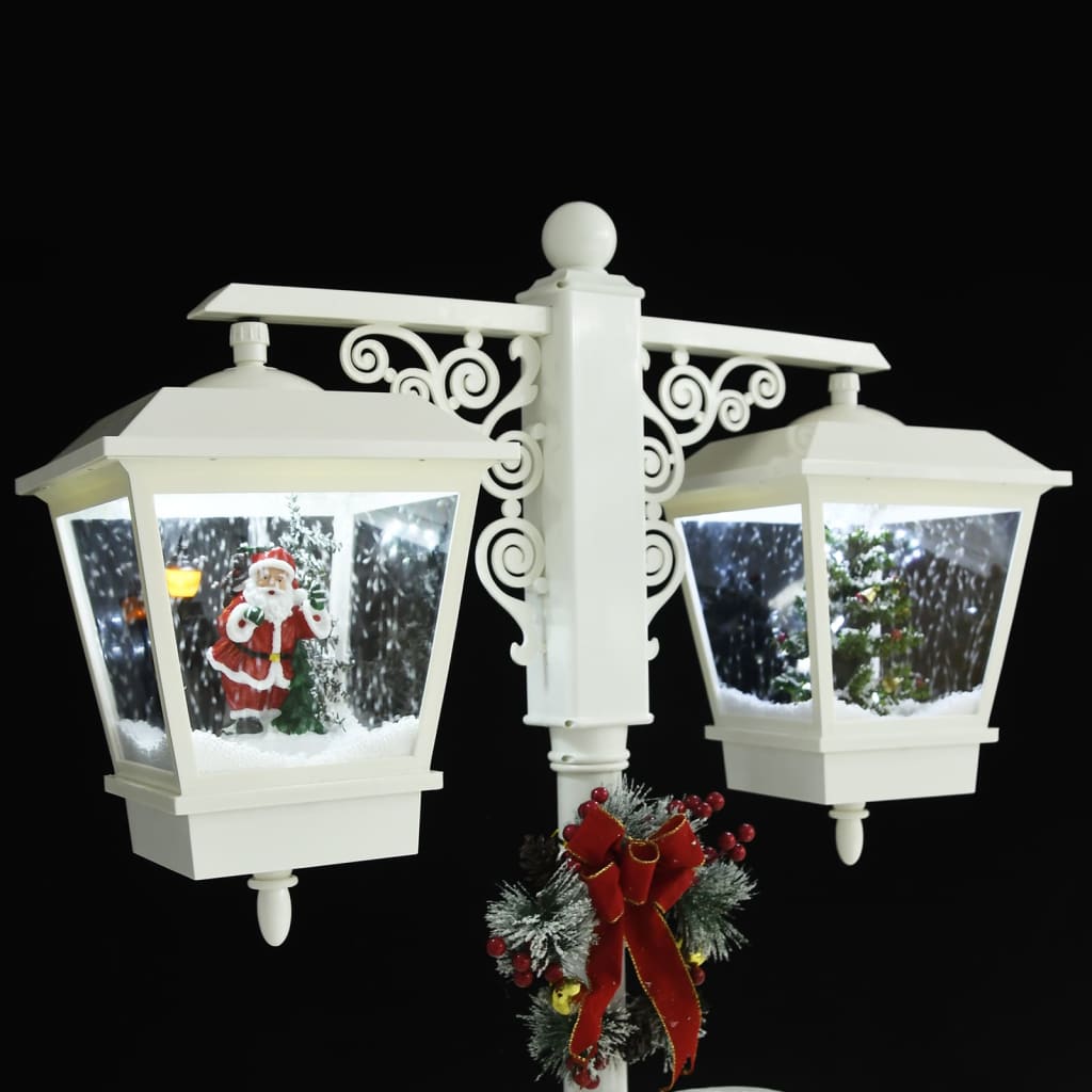 vidaXL julegadelampe med julemand 81x40x188 cm PVC hvid og rød