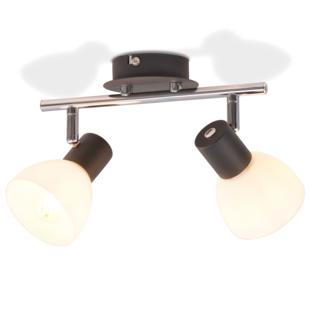 vidaXL loftslampe med 2 spotlys E14 sort