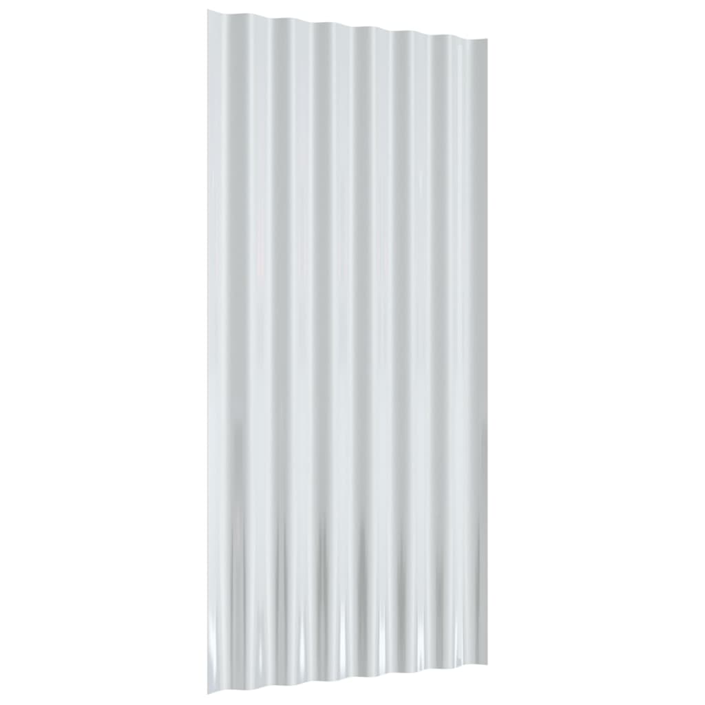 vidaXL tagplader 12 stk. 80x36 cm pulverlakeret stål grå