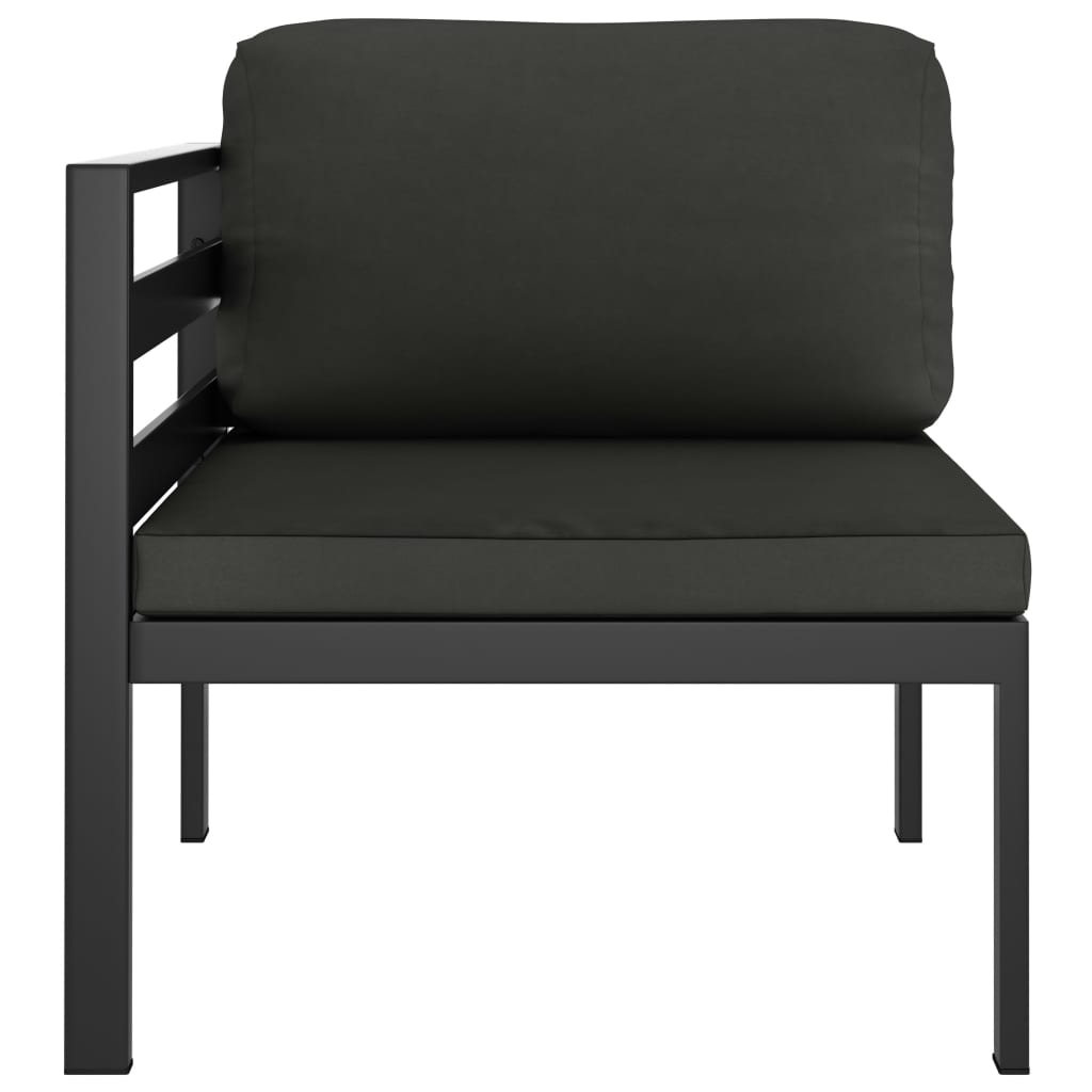 vidaXL hjørnemodul til sofa med hynder 1 stk. aluminium antracitgrå