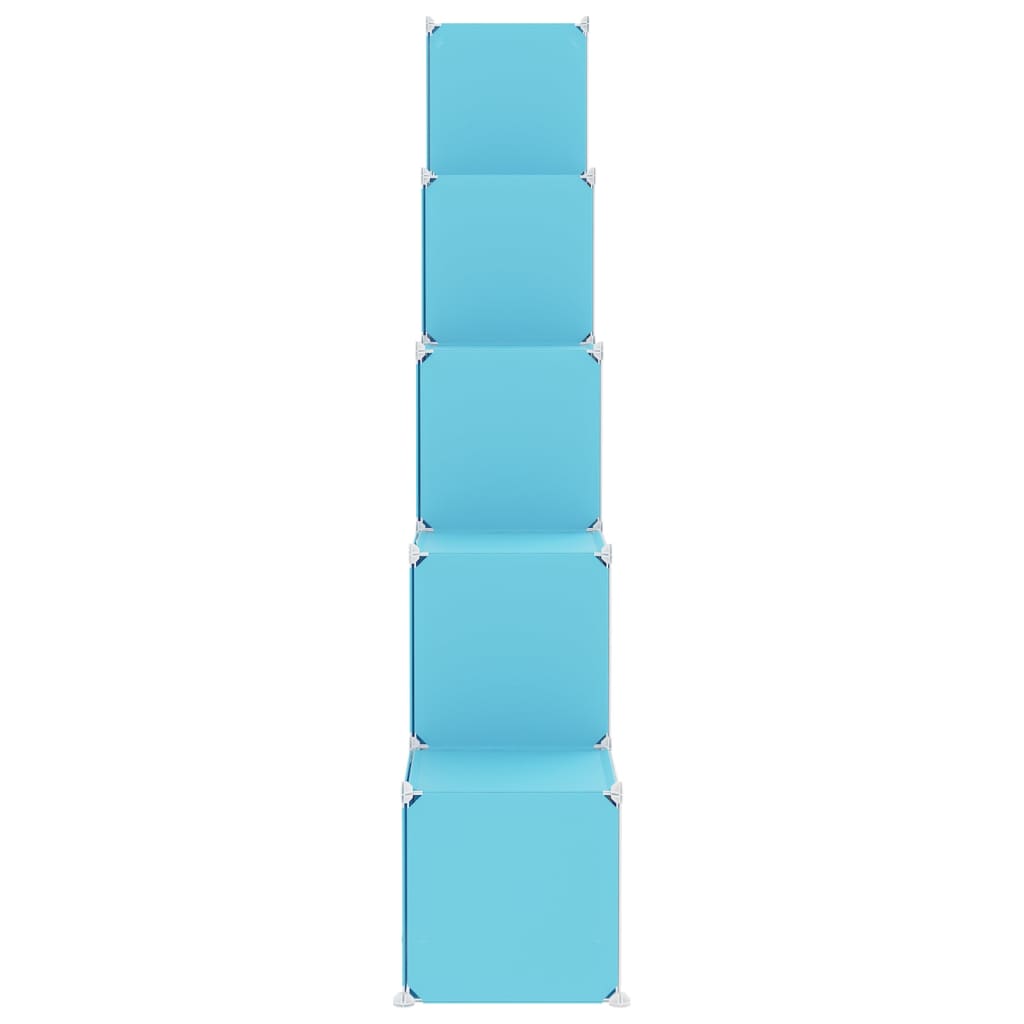 vidaXL opbevaringsreol til børn 15 kubeformede kasser PP blå
