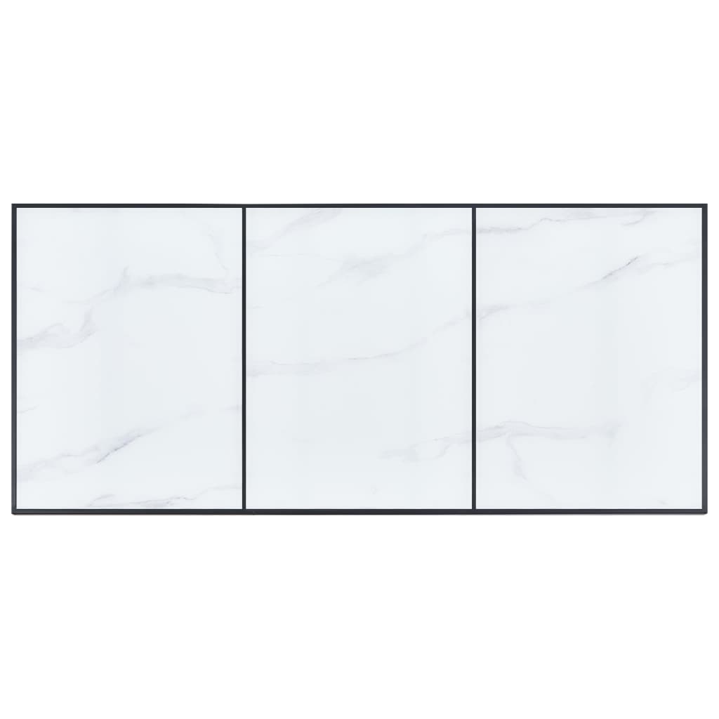 vidaXL spisebord 180 x 90 x 75 cm hærdet glas hvid