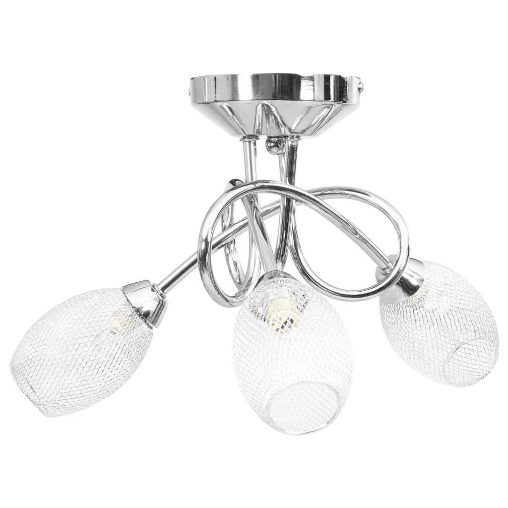 vidaXL loftlampe med forkromet lampeskærme til 3 G9-pærer