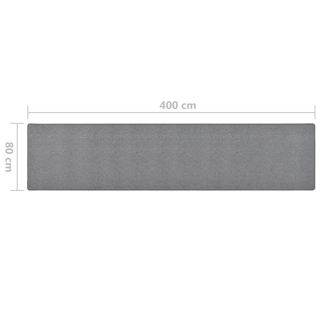 vidaXL tæppeløber 80x400 cm mørkegrå