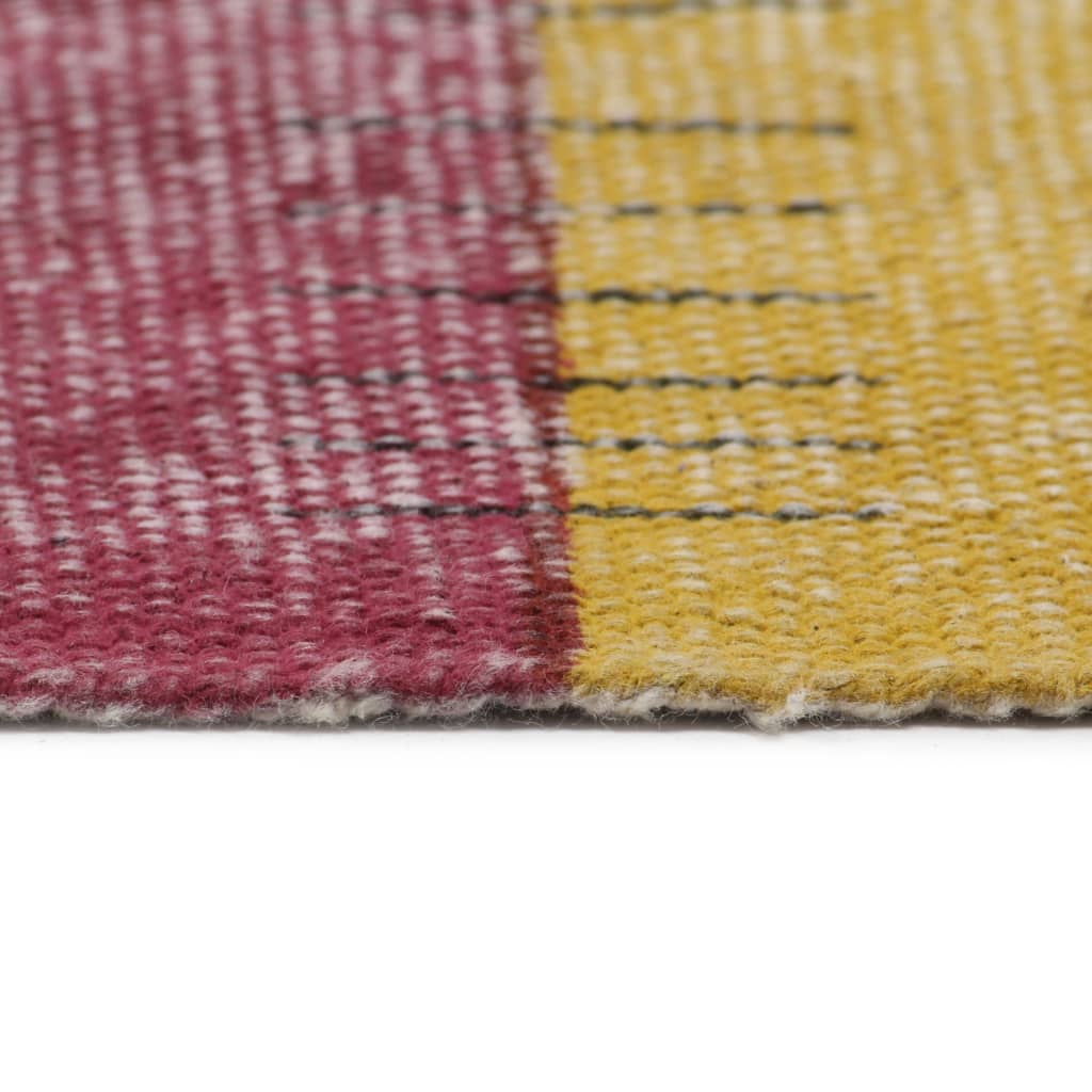 vidaXL håndvævet kelim-gulvtæppe 120x180 cm bomuld print flerfarvet
