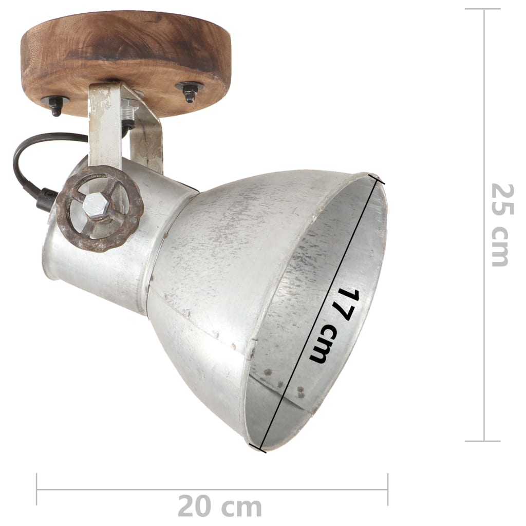 vidaXL industrielle væg-/loftlamper 2 stk. 20x25 cm E27 sølvfarvet