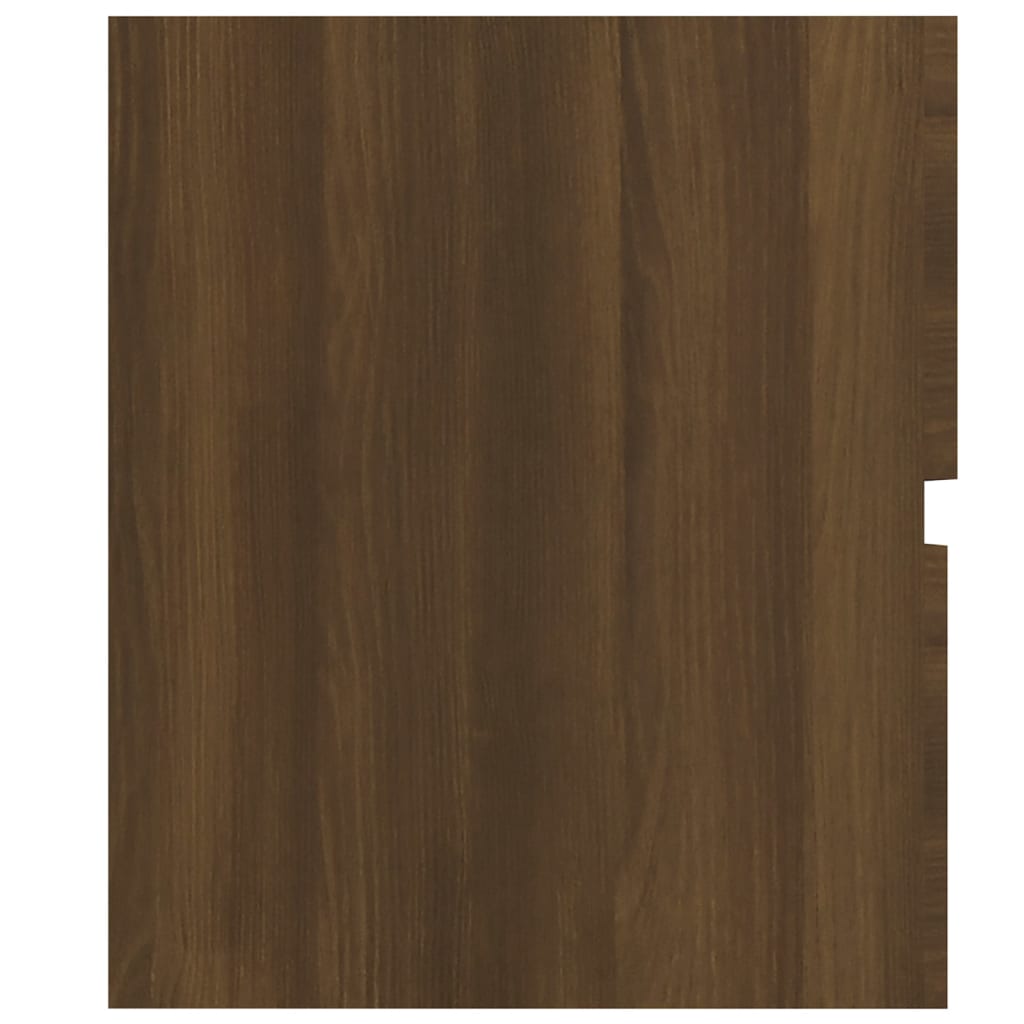 vidaXL badeværelsesskab 80x38,5x45 cm konstrueret træ brun egetræ