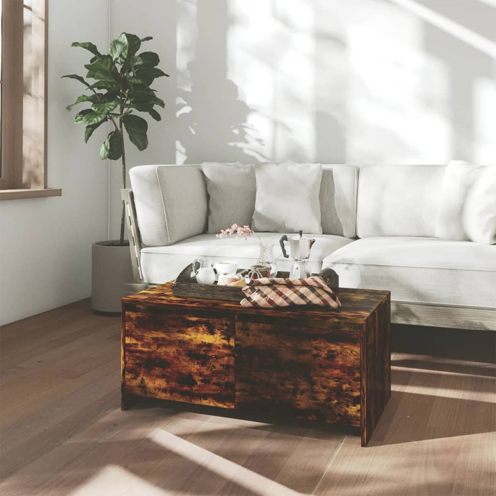 vidaXL sofabord 90x50x41,5 cm konstrueret træ røget egetræsfarve