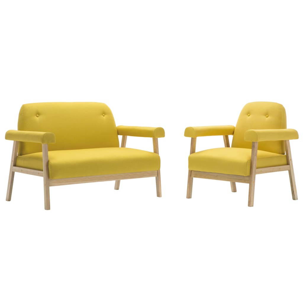 vidaXL 3-personers sofasæt i 2 dele stof gul