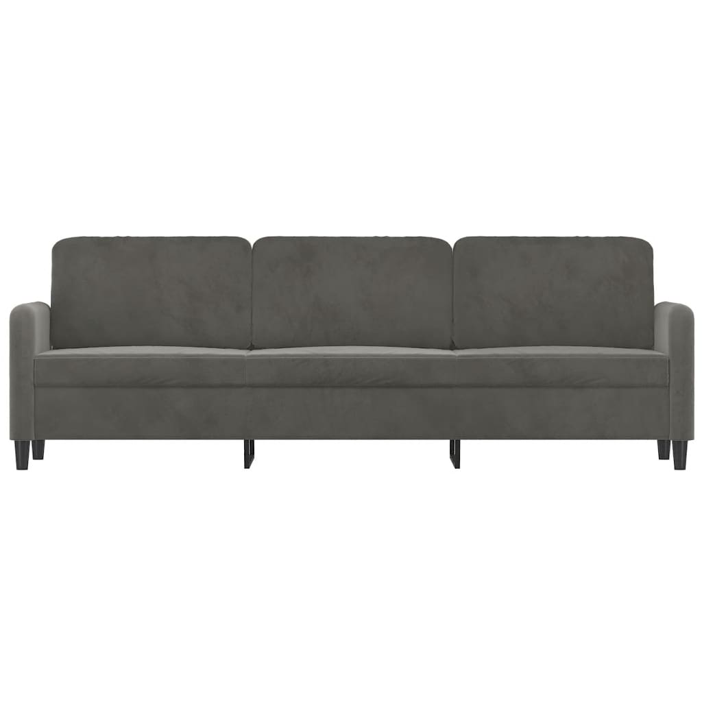 vidaXL 3-personers sofa 210 cm fløjl mørkegrå