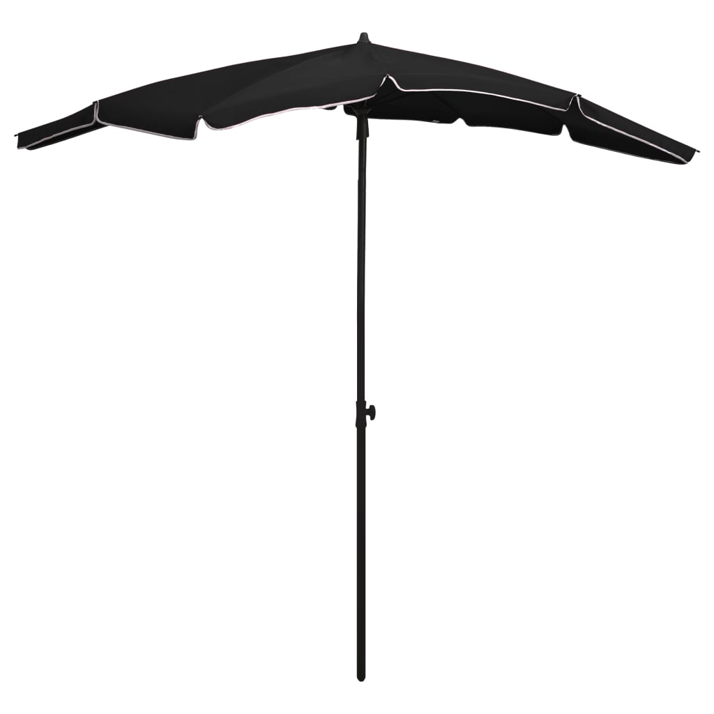 vidaXL parasol med stang 210x130 cm sort