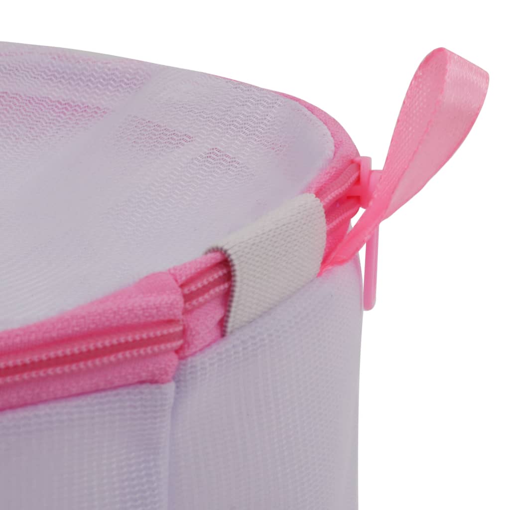 vidaXL vasketøjsposesæt 3 dele trådnet hvid og lyserød