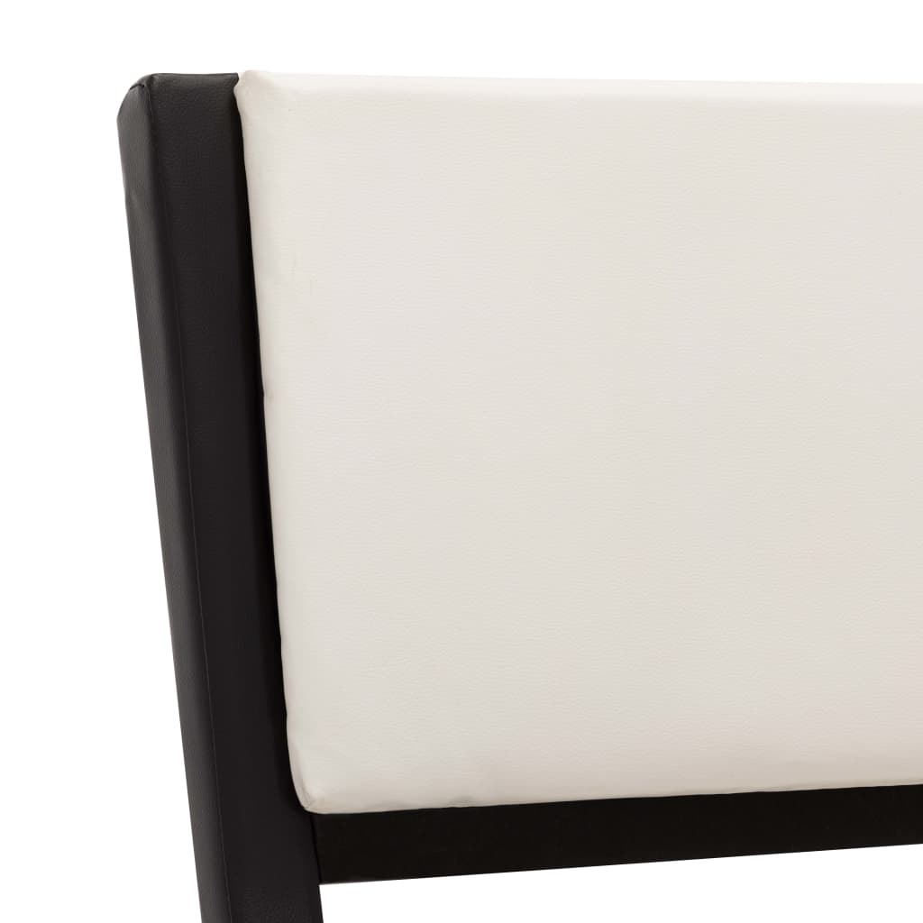 vidaXL sengestel med LED 90 x 200 cm kunstlæder sort og hvid