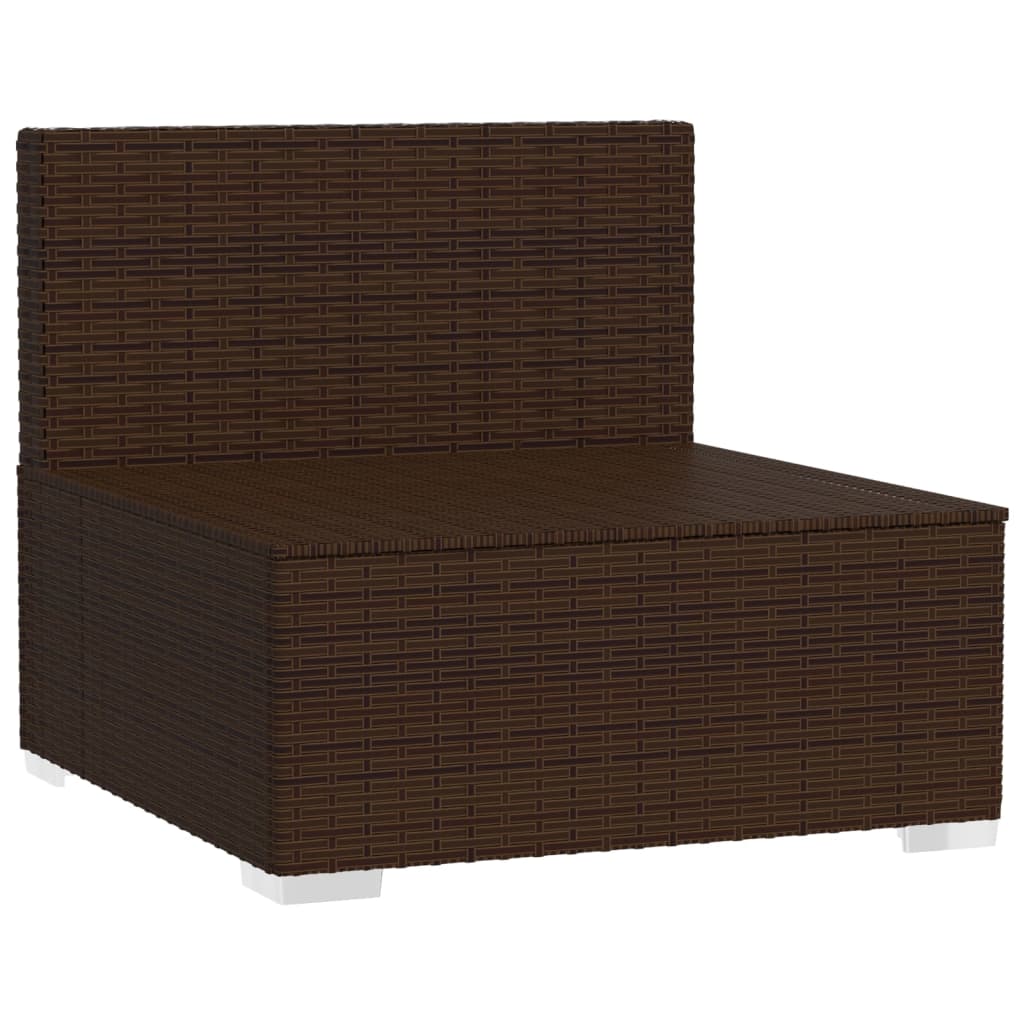 vidaXL 3-personers sofa med hynder polyrattan brun