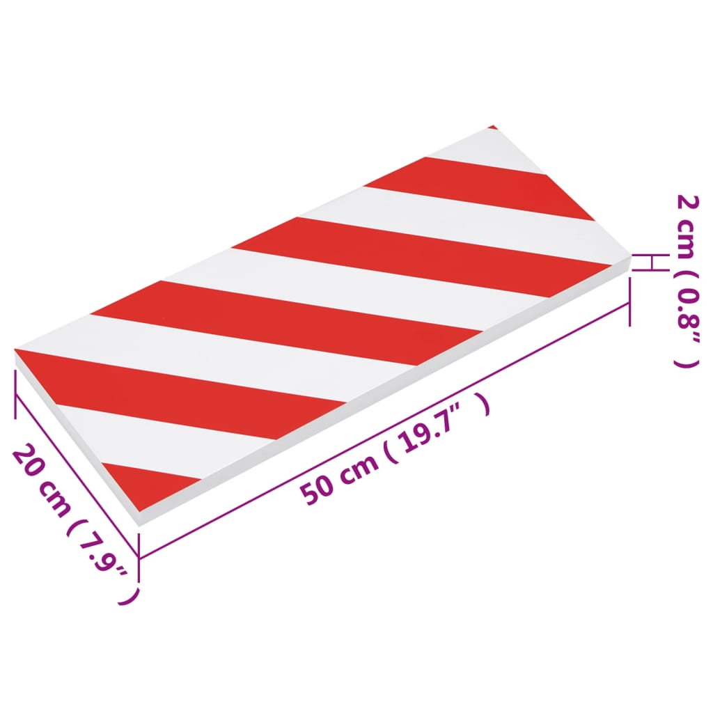 vidaXL vægbeskyttere 6 stk. 50x20x2 cm EVA-skum rød og hvid