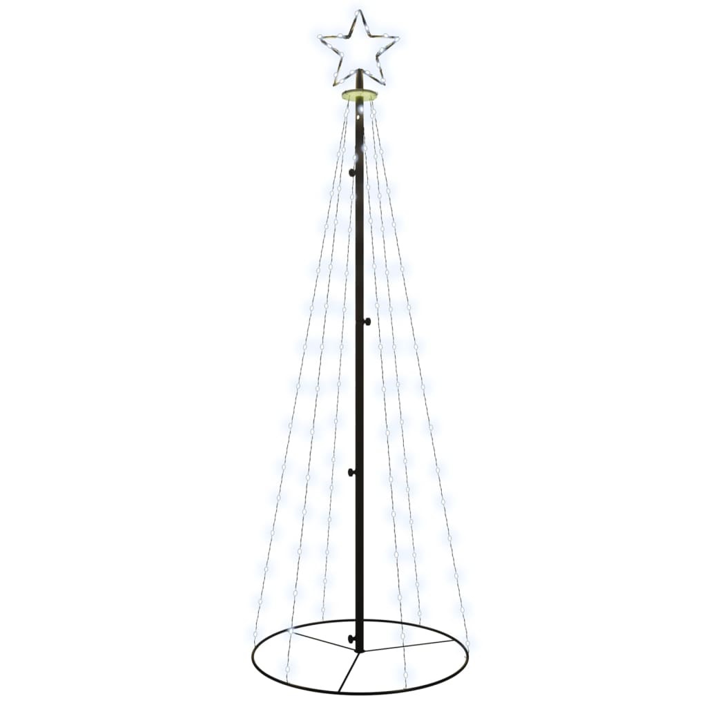 vidaXL kegleformet juletræ 108 LED'er 70x180 cm kold hvid