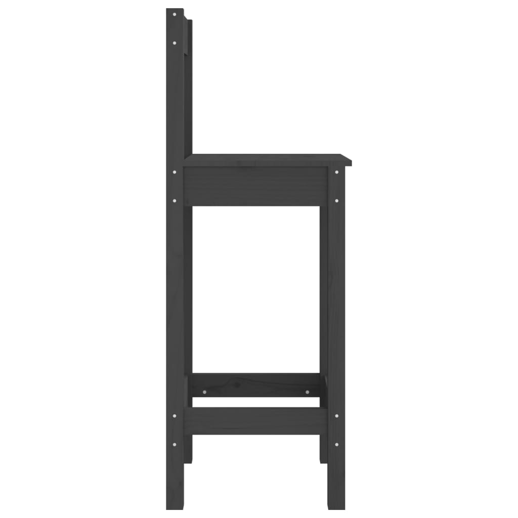 vidaXL barstole 2 stk. 40x41,5x112 cm massivt fyrretræ grå