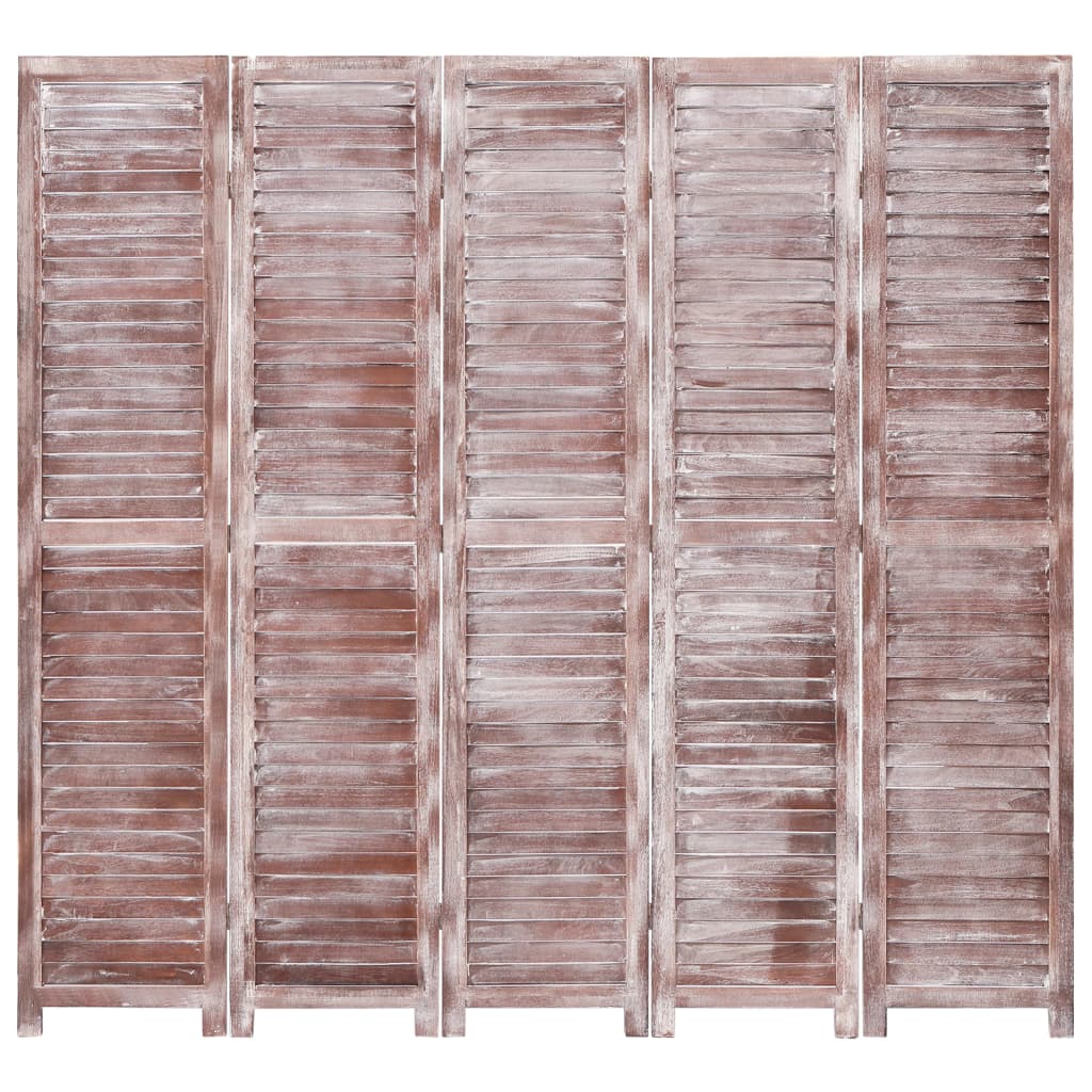 vidaXL 5-panels rumdeler 175 x 165 cm træ brun