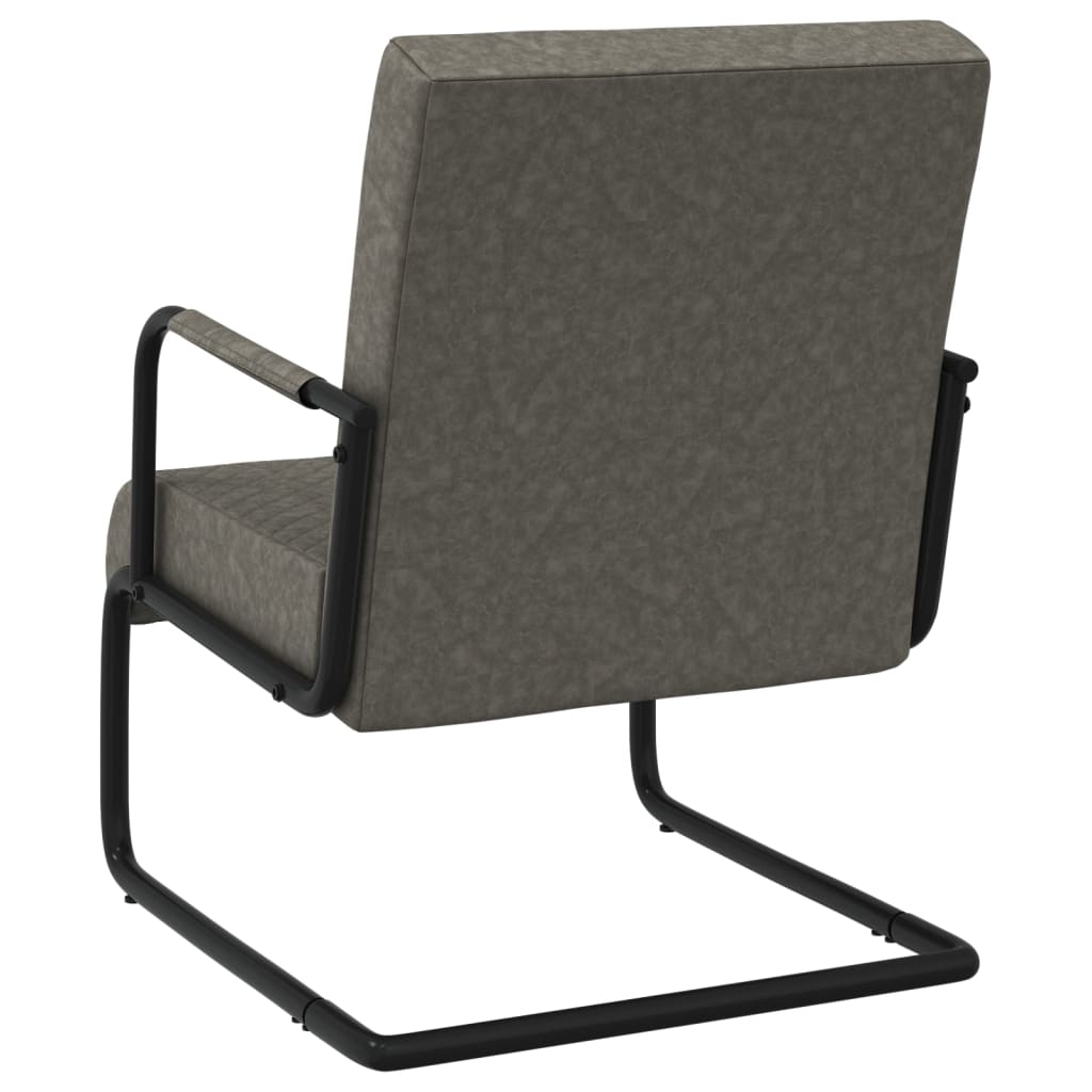 vidaXL stol med cantilever kunstlæder grå