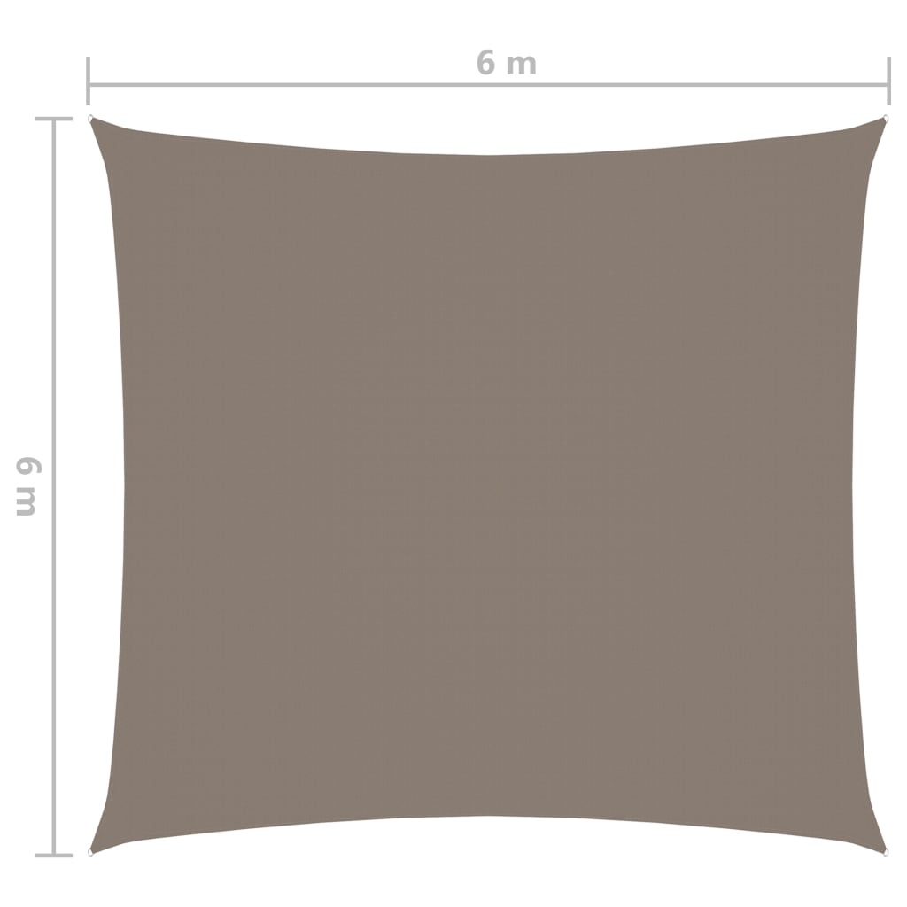 vidaXL solsejl 6x6 m firkantet oxfordstof gråbrun