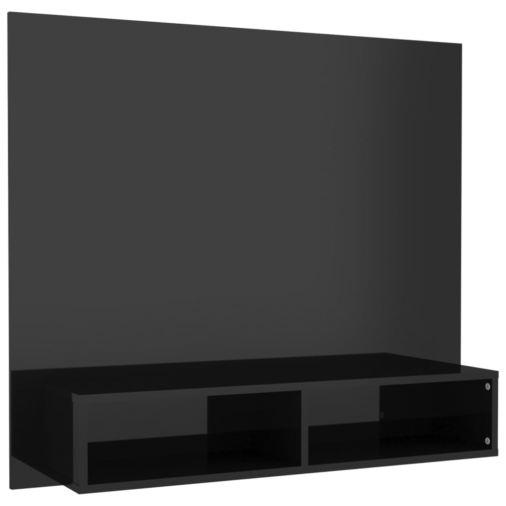 vidaXL væghængt tv-skab 102x23,5x90 cm konstrueret træ sort højglans