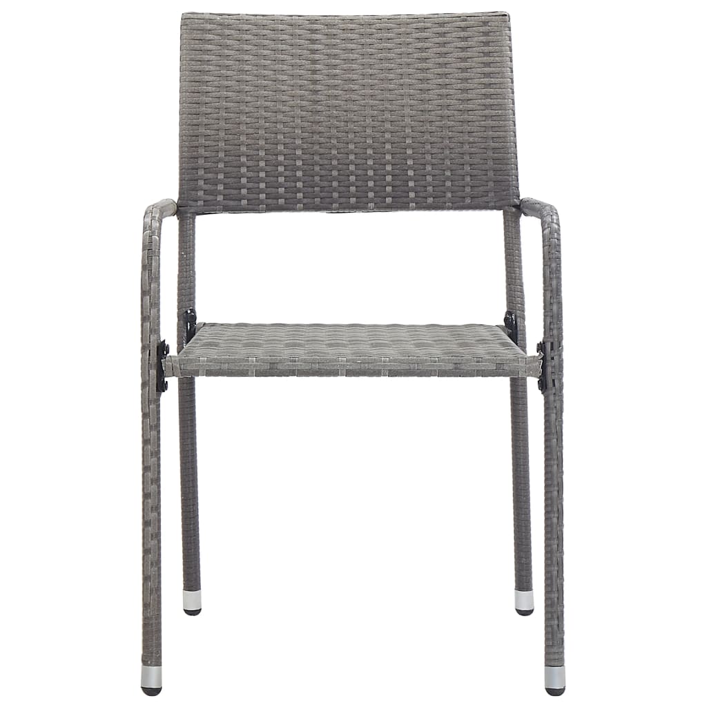 vidaXL udendørs spisebordsstole 6 stk. polyrattan antracitgrå