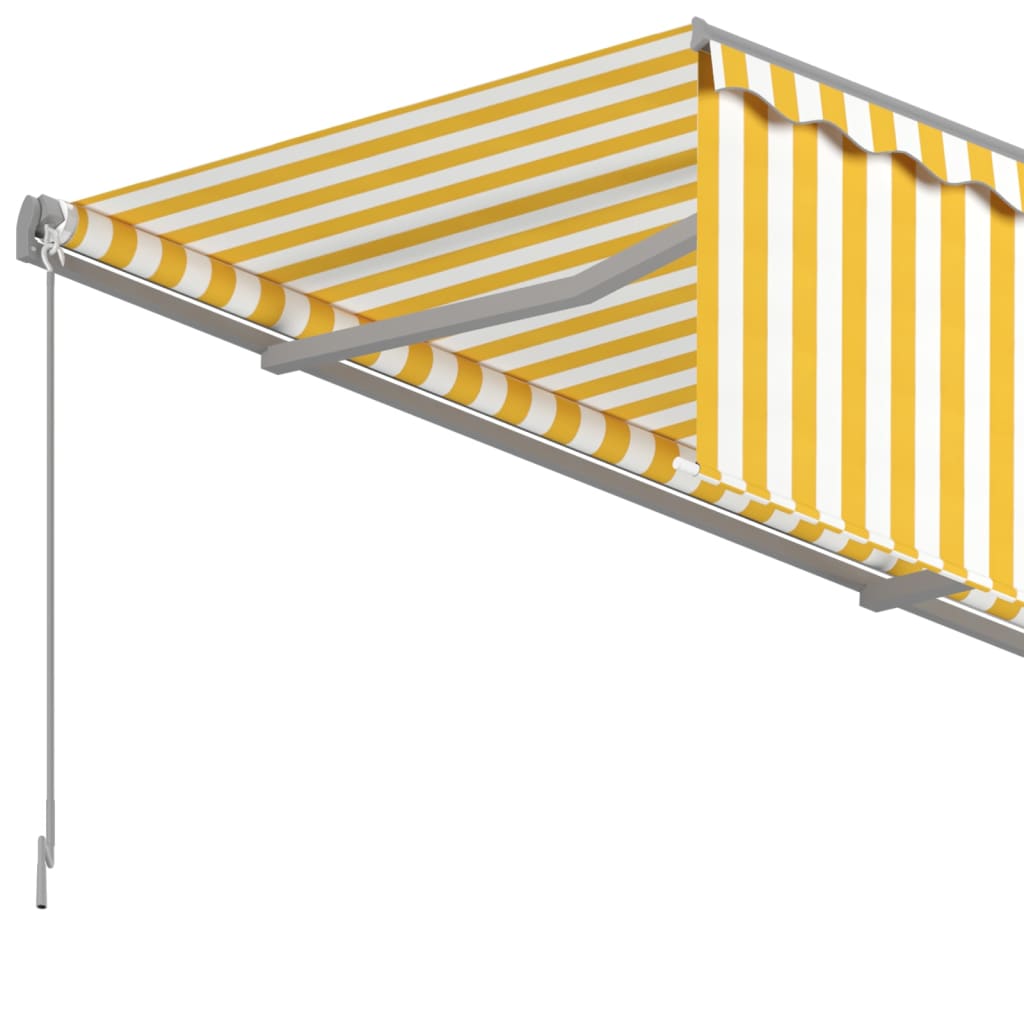 vidaXL markise m. rullegardin 6x3 m manuel betjening gul og hvid