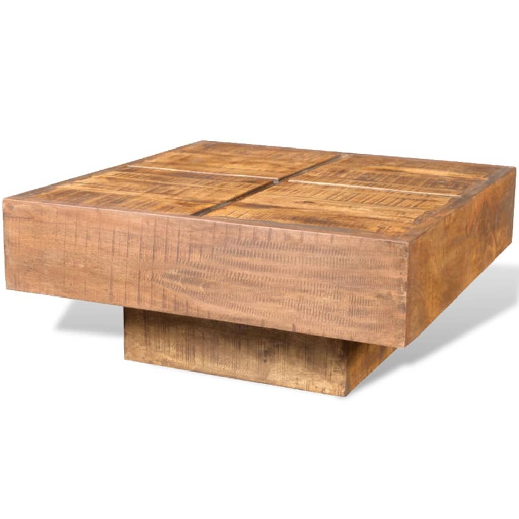 vidaXL sofabord firkantet massivt mangotræ brun