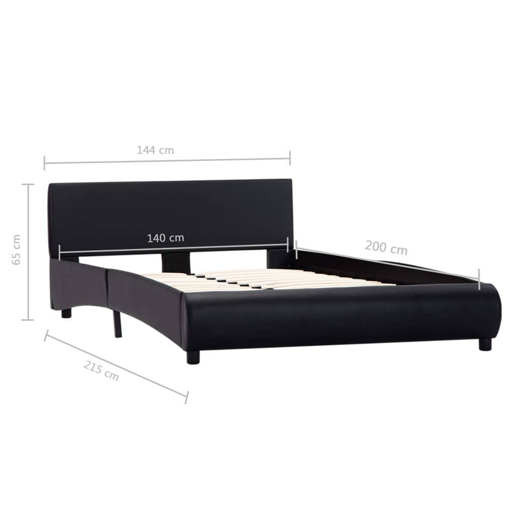 vidaXL sengestel 140 x 200 cm kunstlæder sort