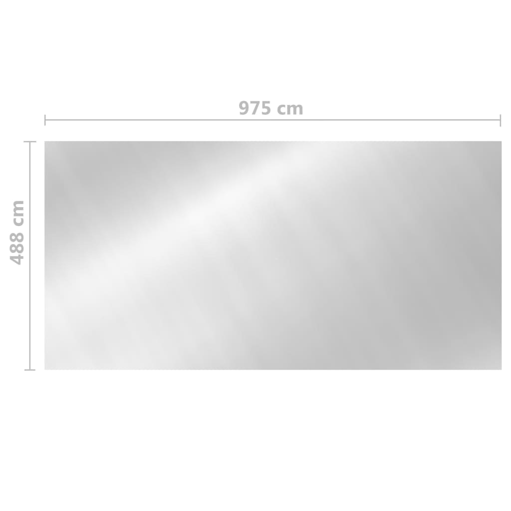 vidaXL poolovertræk 975x488 cm PE sølvfarvet