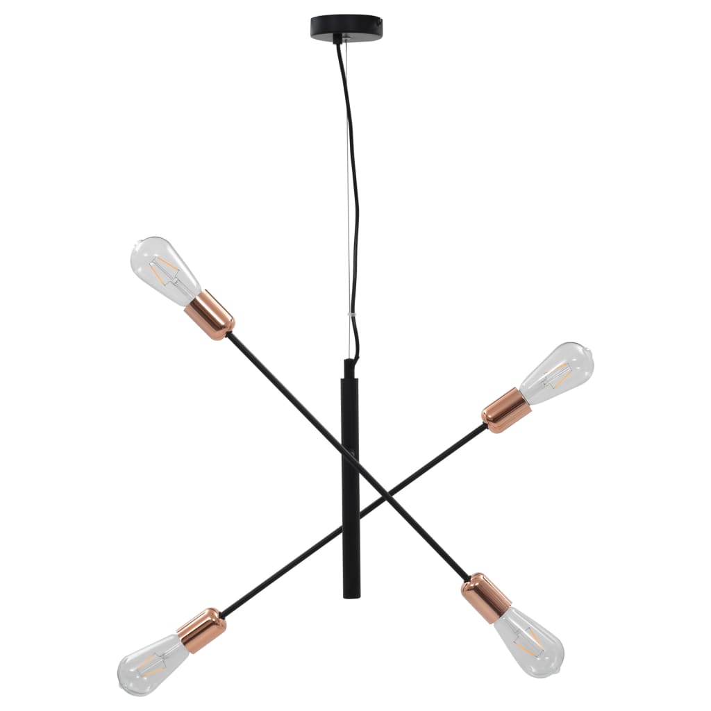 vidaXL loftlampe med glødepærer 2 W E27 sort og kobber