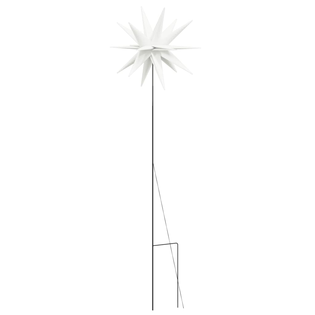 vidaXL juledekoration med LED-lys og jordspyd foldbar 57 cm hvid