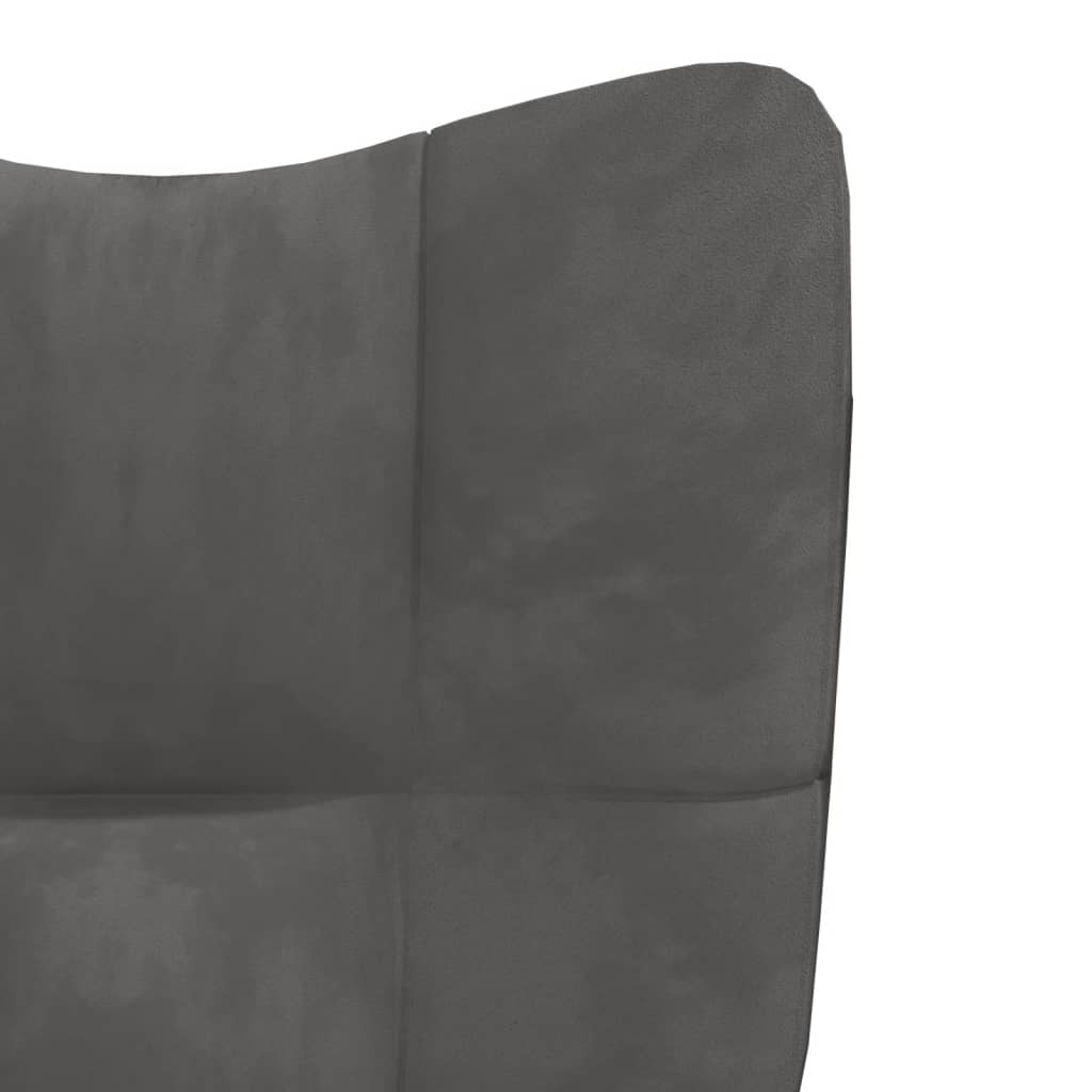 vidaXL lænestol med fodskammel fløjl mørkegrå