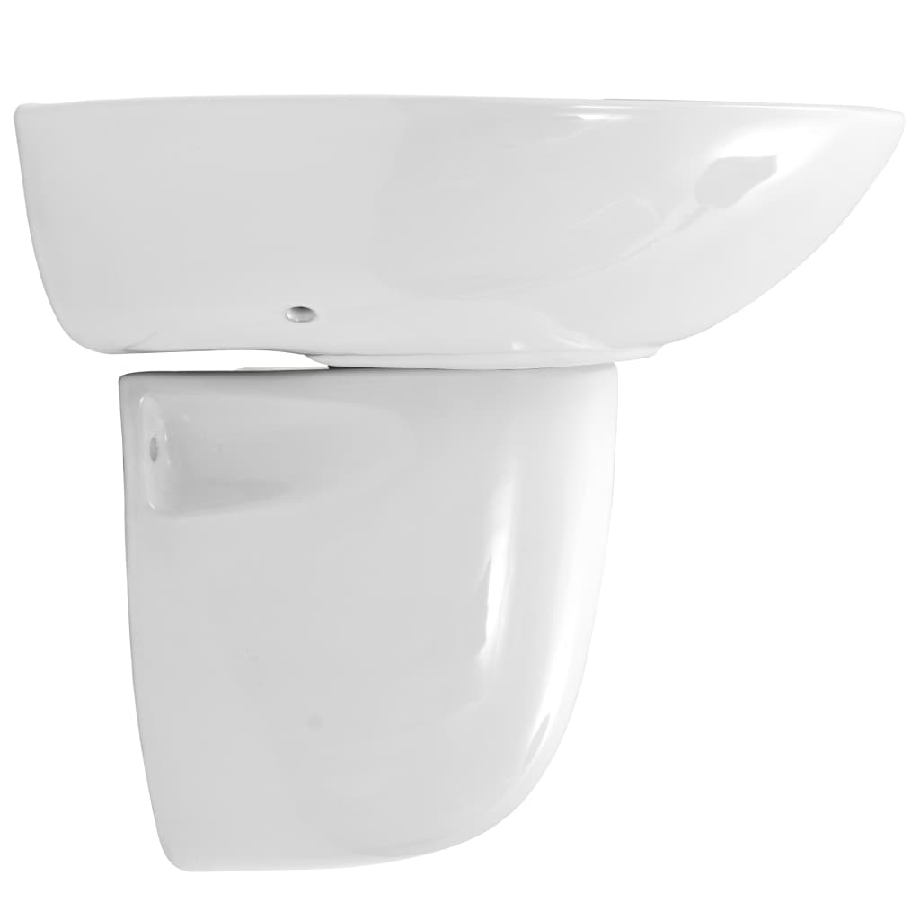 vidaXL håndvask væghængt keramik hvid 520 x 450 x 190 mm
