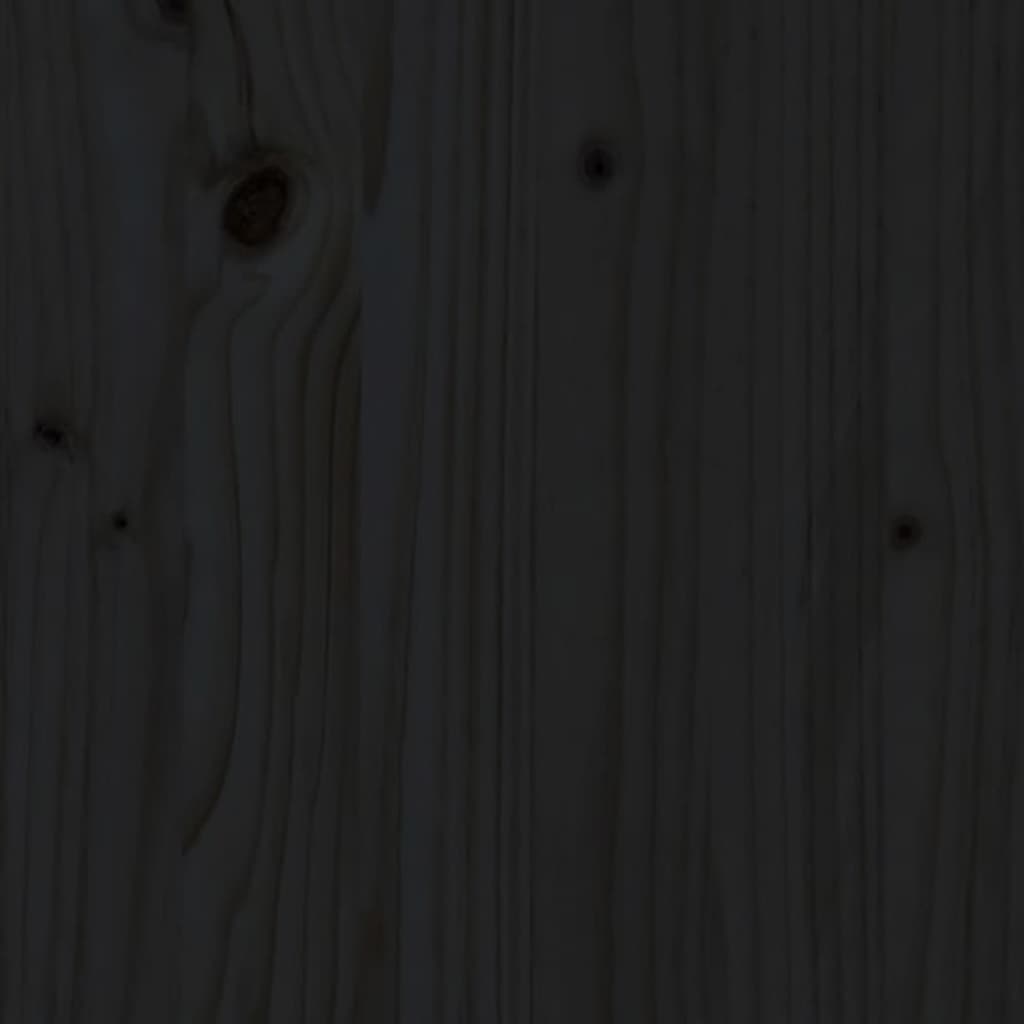 vidaXL sengeramme med sengegavl 100x200 cm massivt træ sort