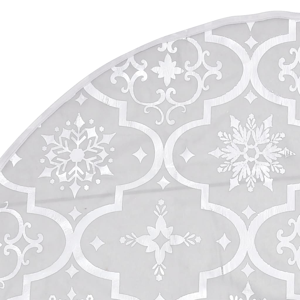 vidaXL luksuriøs skjuler til juletræsfod med julesok 90 cm stof hvid