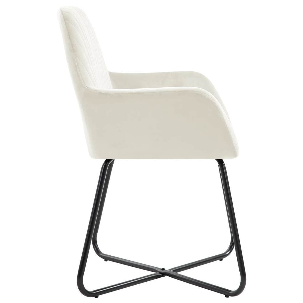 vidaXL spisebordsstole 6 stk. fløjl cremefarvet