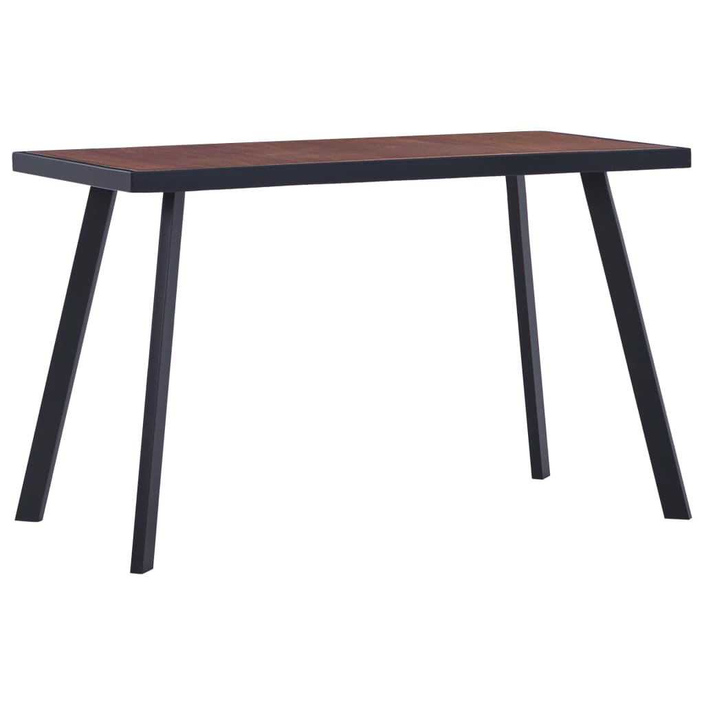 vidaXL spisebord 120x60x75 cm MDF sort og mørk træfarve