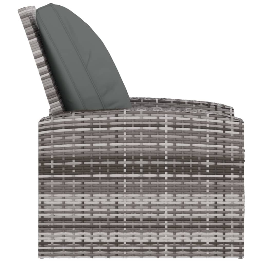 vidaXL positionsstol med hynder polyrattan grå