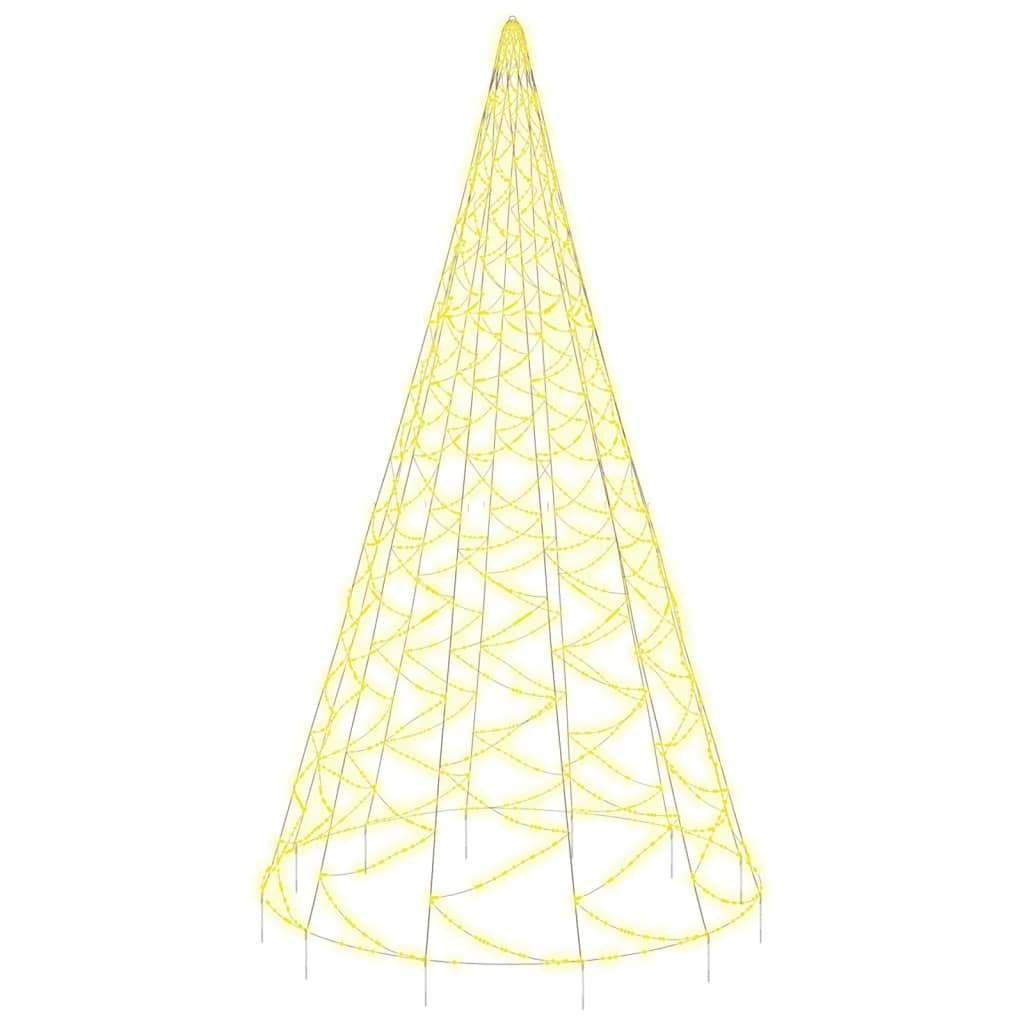 vidaXL juletræ til flagstang 1400 LED'er 500 cm varmt hvidt lys